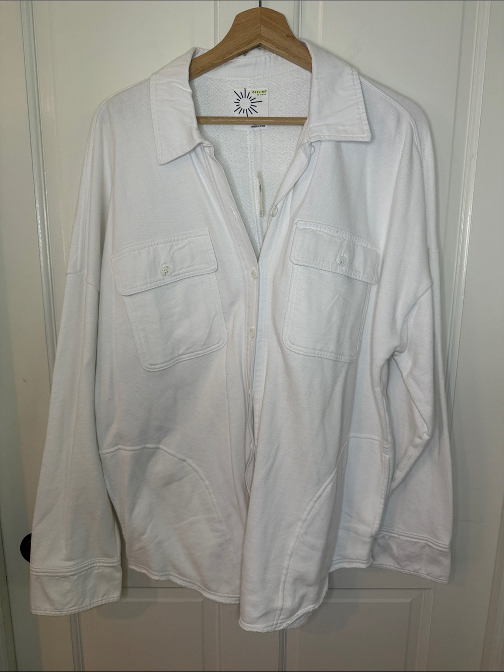 Women’s White Button-Down Utility Shirt Jacket